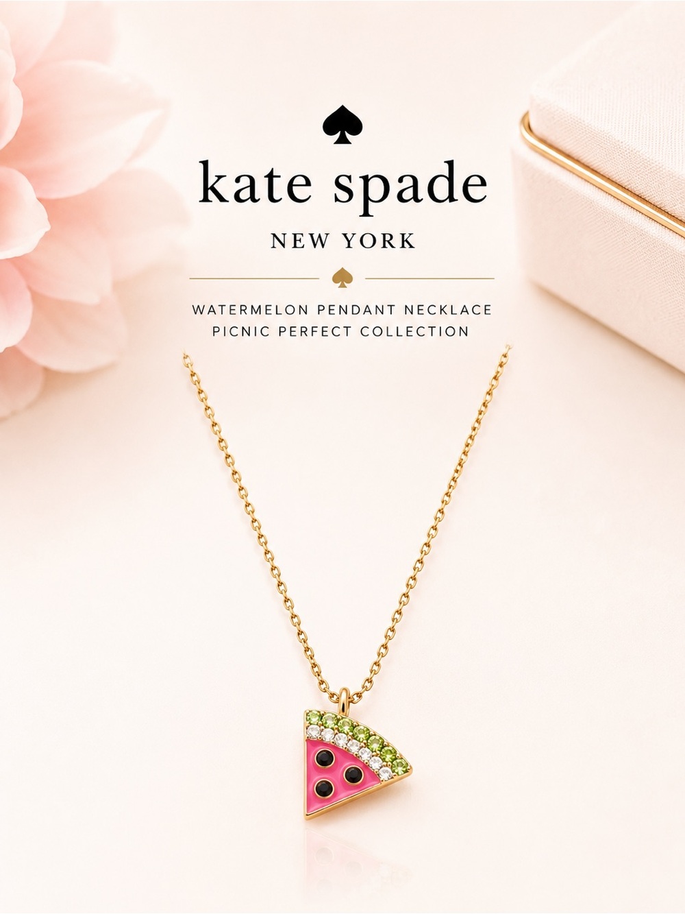 Kate Spade Picnic Perfect Watermelon Pendant Necklace NWT
